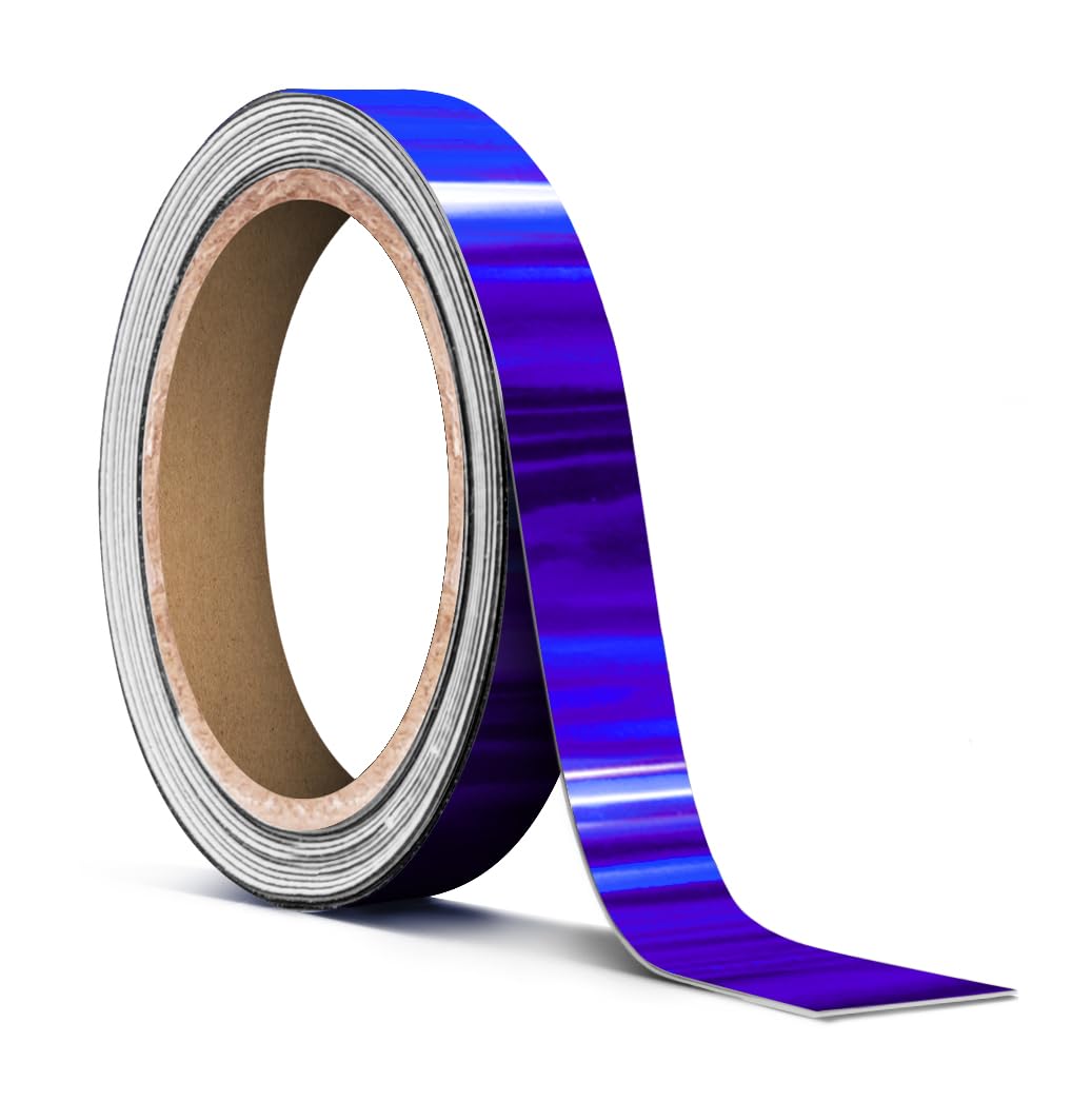 VViViD Holographic Blue Chrome Pinstripe Vinyl Tape Roll (    x 25ft)