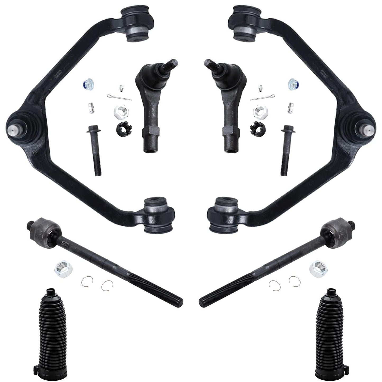 Detroit Axle - Front Upper Control Arms + Inner Outer Tie Rods + Boots Replacement for Ford Explorer Ranger Mazda B2500 B3000 B4
