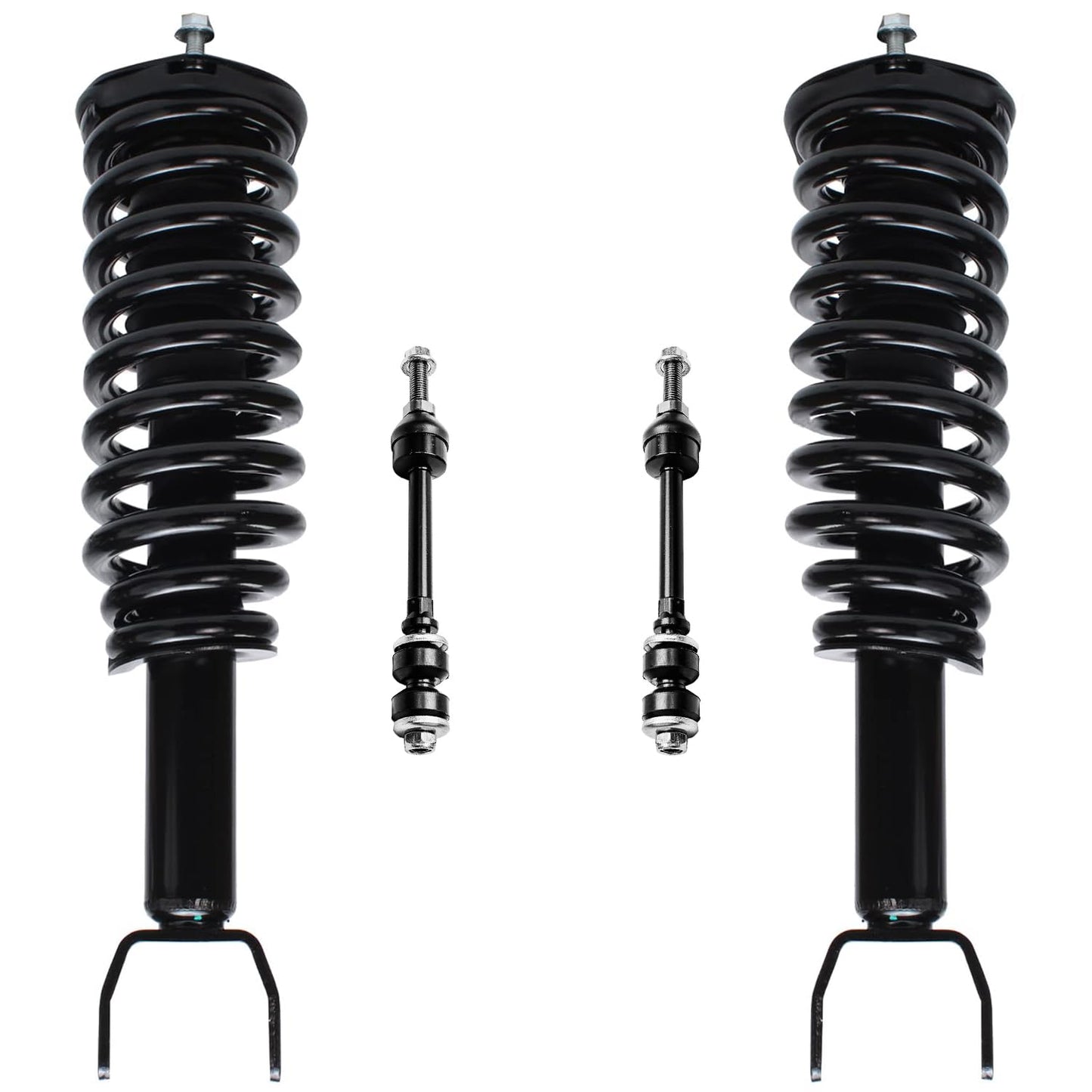 Detroit Axle - 2WD 4pc Front Struts Sway Bars for 05-09 Mitsubishi Raider Dodge Dakota, Struts w/Coil Spring Stabilizer Sway Bar